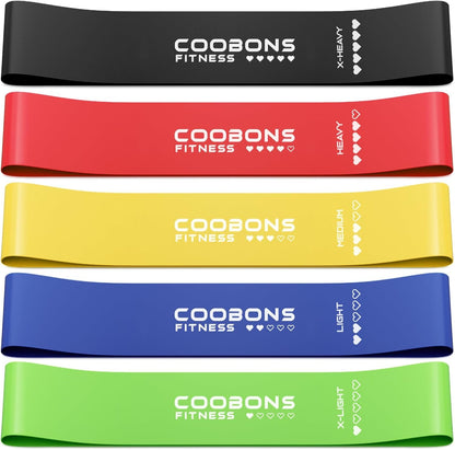 Elastic Resistance Bands Set for Yoga, Pilates, and Strength Training - 5-Pack